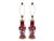 Striking pair of decorative table lamps featuring sculptural deep burgundy-red porcelain bodies in elegant baluster forms....