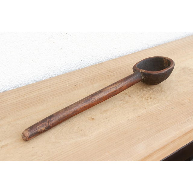 Deep Bowl Vintage Wooden Ladle For Sale In Los Angeles - Image 6 of 7