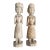 Pair, Vintage Antique Hand-Carved Wood Female Figures Temple Statue Sculpture 15" For Sale