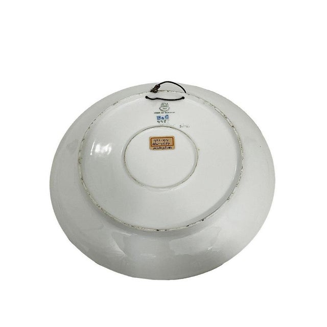 Cityscape with Bridge Porcelain Wall Plate attributed to Bing & Grøndahl, Denmark, 1890s For Sale - Image 4 of 6