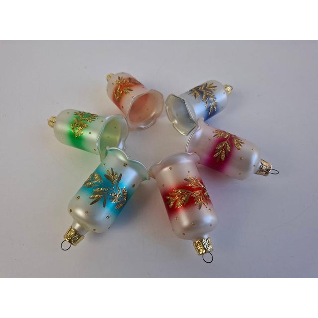 Vintage Czechoslovakian Glass Christmas Bells, 1960, Set of 6 For Sale - Image 9 of 17