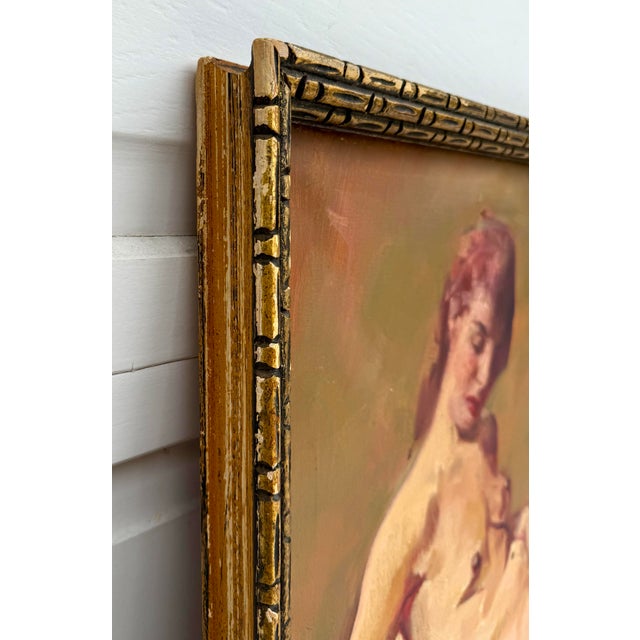 Early 20th Century Antique Original Painting Classical Study of Reclining Nude Female For Sale - Image 5 of 10