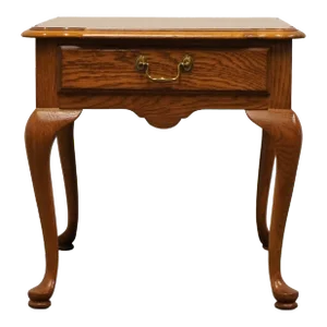 Thomasville Furniture Safari East Collection Solid Oak Rustic Country Style 22" Accent End Table 4172