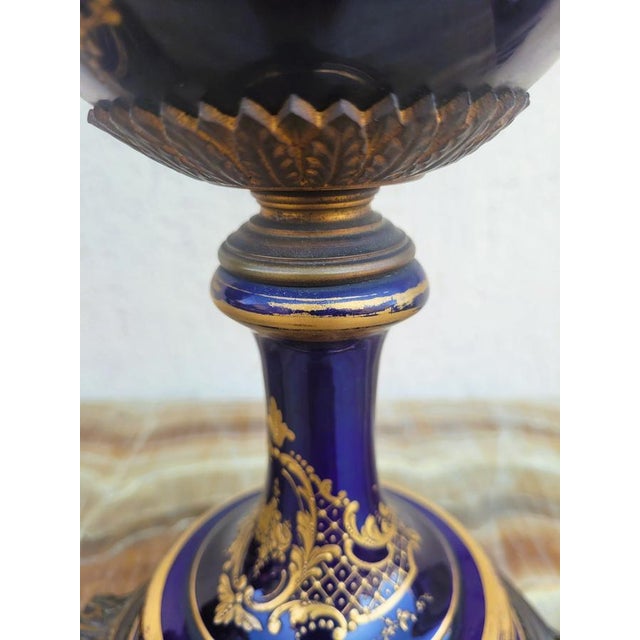 Covered Porcelain Vases in the style of Sèvres, Set of 2 For Sale - Image 3 of 18