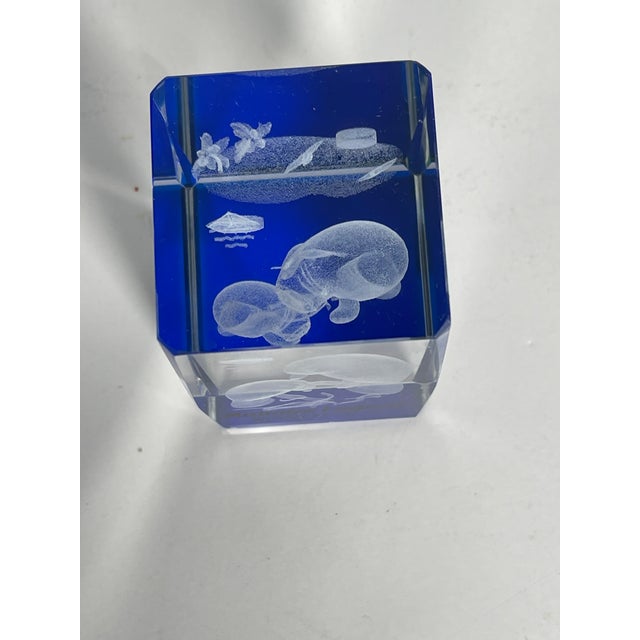 1970s Manatee Glass Florida Paperweight For Sale - Image 4 of 5