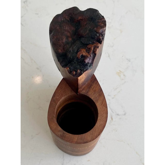 Wood Postmodern Sculptural Burlwood Keepsake Trinket Box For Sale - Image 7 of 8