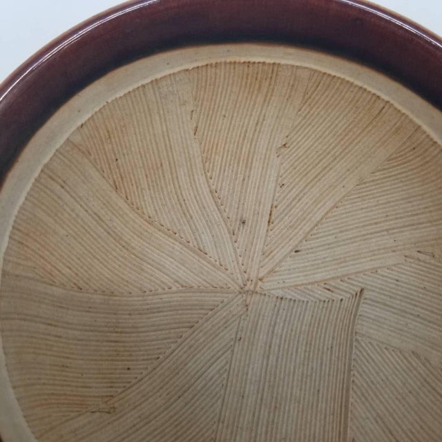 Late 20th Century Rustic Japanese Vintage Pottery Tea Bowl / Mortar – Handcrafted Textured Stoneware Set 2 Wabi Sabi For Sale - Image 10 of 17