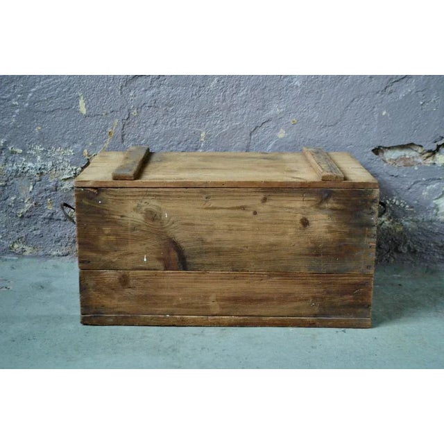 Large Wood Trunk, 1940s For Sale - Image 9 of 9