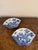 Antique Japanese Blue and White Fan Shaped Imari Dishes, 1900, Set of 2 For Sale - Image 6 of 7