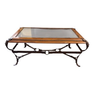 Vintage Jacques Adnet for Hermès Style Equestrian Coffee Table For Sale