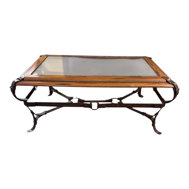 Vintage Jacques Adnet for Hermès Style Equestrian Coffee Table For Sale