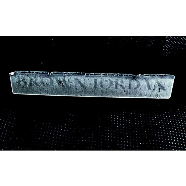 Metal Vintage Brown Jordan Aluminum Round Table With Four Arm Chairs For Sale - Image 7 of 8