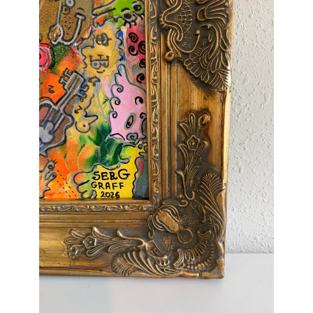 Original Abstract Painting Serg Graff "Baby & Violin" Surreal Fantasy, Coa For Sale - Image 11 of 11