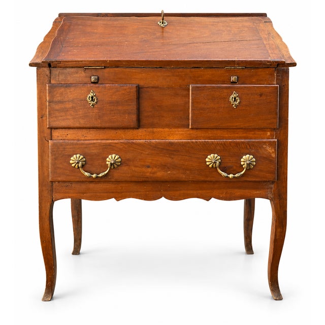 Wood 19th Century Louis XV Style Walnut Secretary For Sale - Image 7 of 7