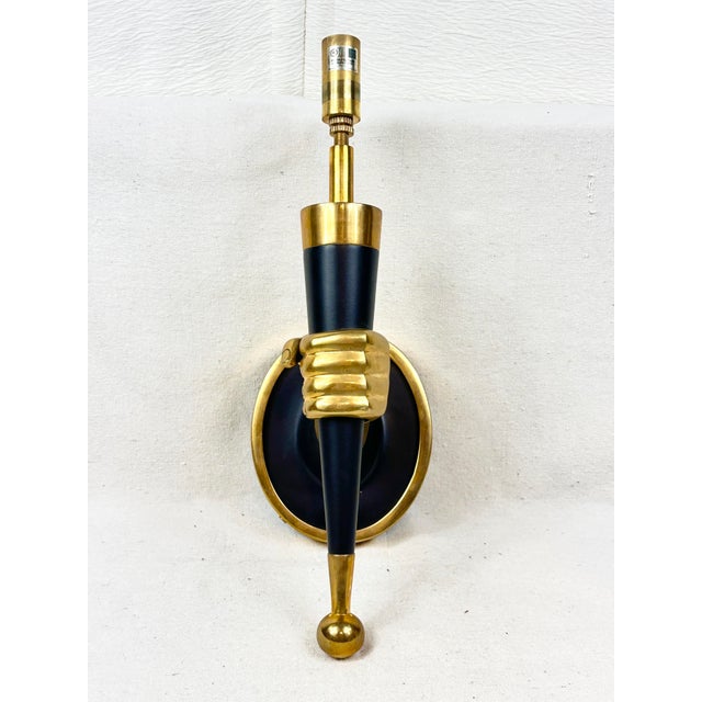 Brass Jonathan Adler Left Hand Brass Sconce For Sale - Image 8 of 12