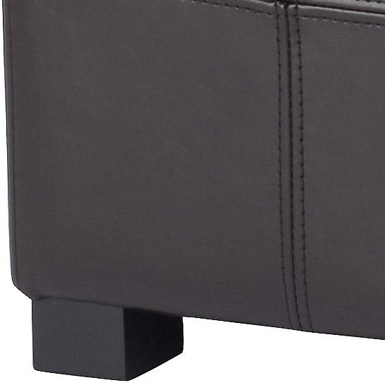 Black Square Tufted Ottoman in Brown & Black For Sale - Image 8 of 11