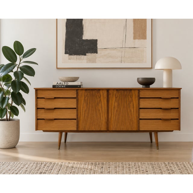 Mid-Century Modern Mid Century Modern African Teak Sideboard | Scandinavian Credenza, Made in England, C. 1960’s For Sale - Image 3 of 17
