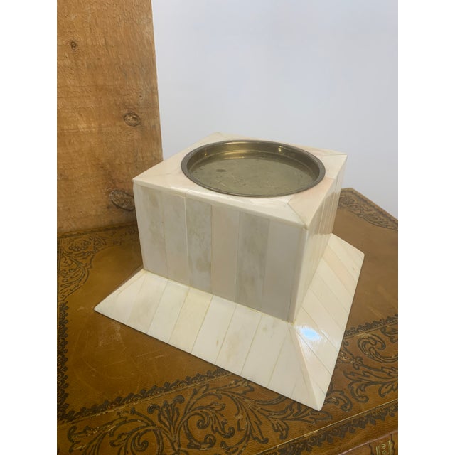 1970’s Brutalist Style Tessellated Bone Candle Holder in the Manner of Enrique Garcel