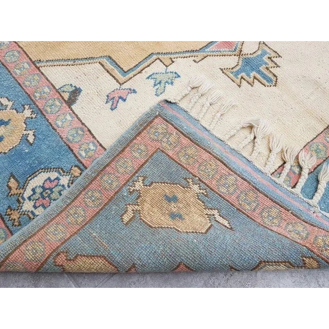 1960s Floral Design Wool Area Rug For Sale - Image 9 of 11