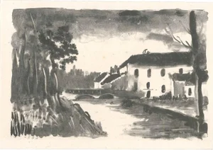Le Moulin de La Naze - Original lithograph by M. de Vlaminck - 1925-26 1925/26