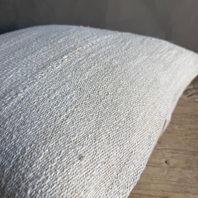 Mid-Century Modern Vintage Rug Pillow Cover With Original Seams For Sale - Image 3 of 7