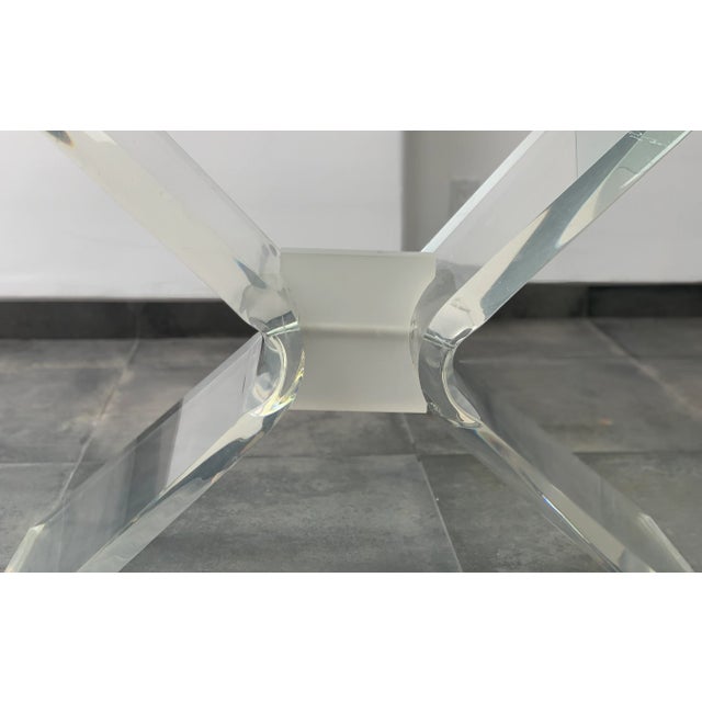 1970s Lucite & Glass 'Lion in Frost' Dining Table For Sale - Image 5 of 10