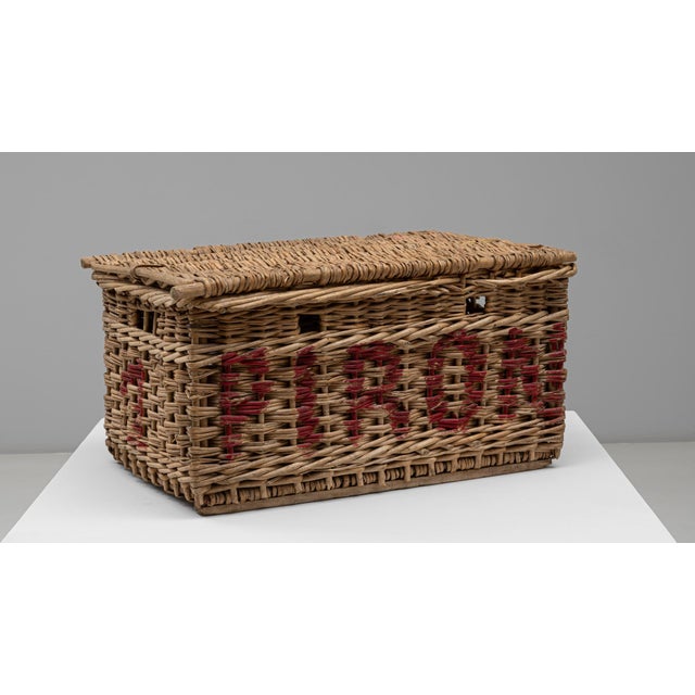 Wood Early 20th Century French Wicker Trunk For Sale - Image 7 of 18