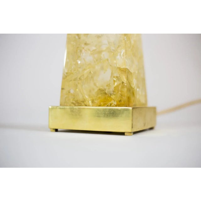 Metal Obelisk Table Lamp in Fractal Resin by Pierre Giraudon, 1970s For Sale - Image 7 of 8