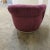 1980s Preview Furniture Postmodern Burgundy Wide Whale Swivel Chair For Sale - Image 5 of 12