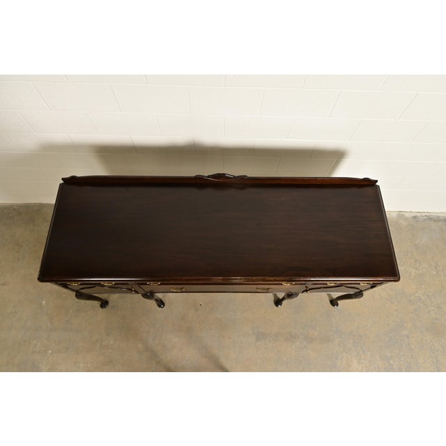 Brown Limbert Antique Queen Anne Carved Mahogany Sideboard or Bar Cabinet, Circa 1920s For Sale - Image 8 of 12