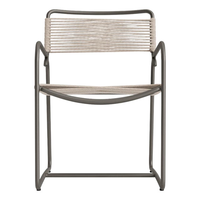 Brown Jordan Walter Lamb Aluminum Arm Chair, Mica frame with Pebble fabric For Sale