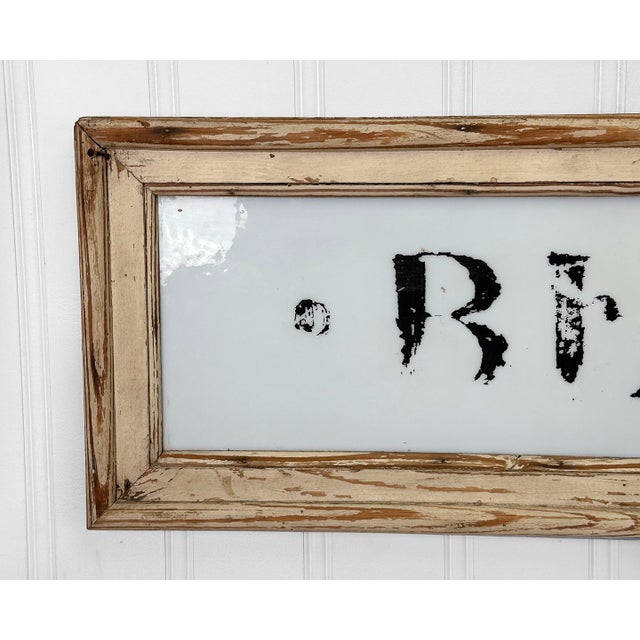 Early 20th Century Antique General Store "Beauty Aids" Milk Glass Salon Sign For Sale - Image 5 of 11