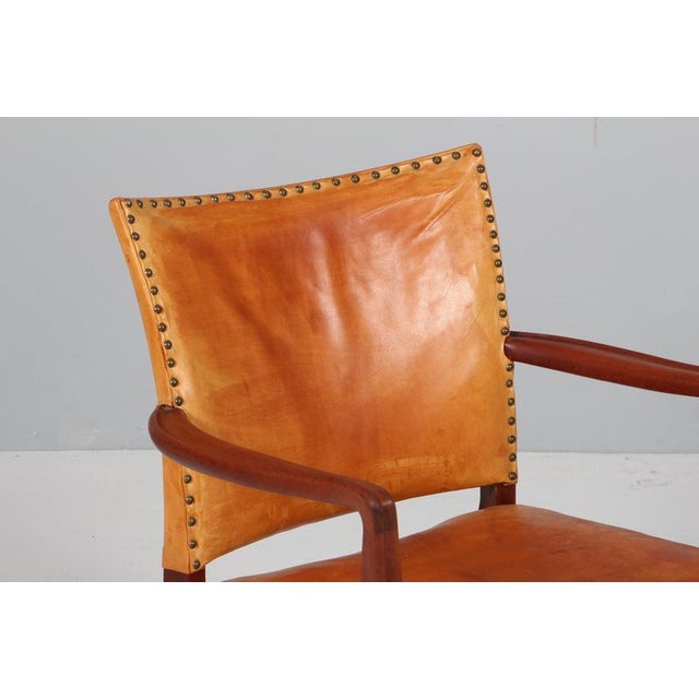 Polexim Armchair in Patinated Nature Leather by Kaare Klint, 1940s For Sale - Image 3 of 10