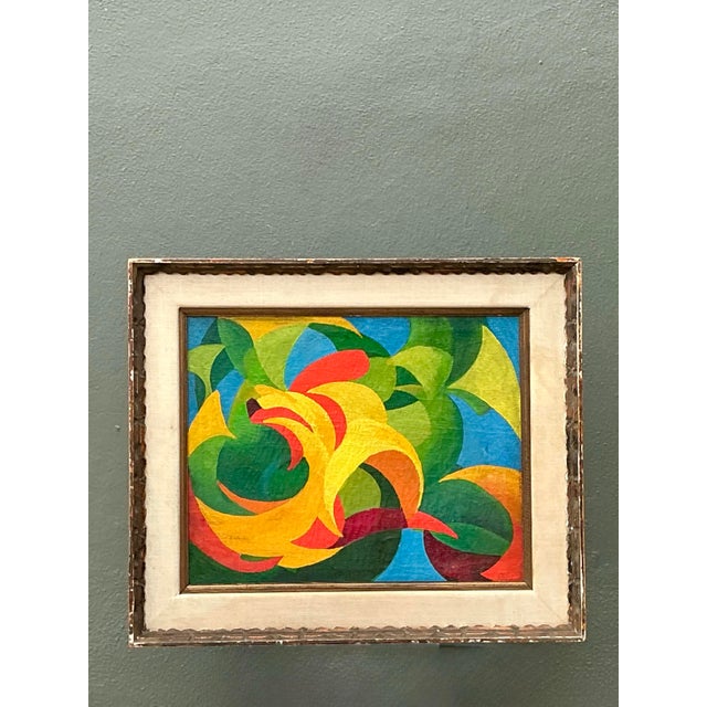Vintage MCM Original Abstract Oil on Canvas For Sale - Image 12 of 12