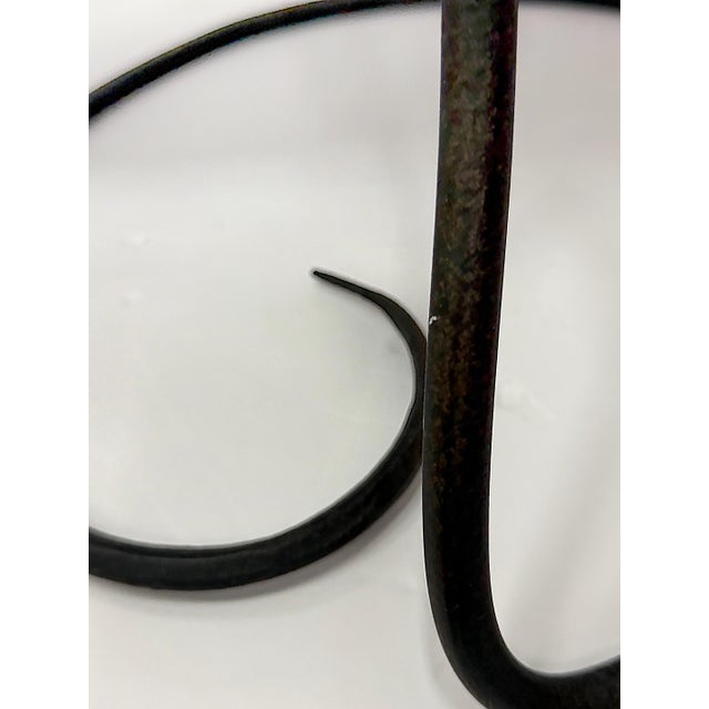 Huge David Goldhagen Studio Blown Art Glass Vessel, Custom Iron Stand, American For Sale - Image 11 of 11