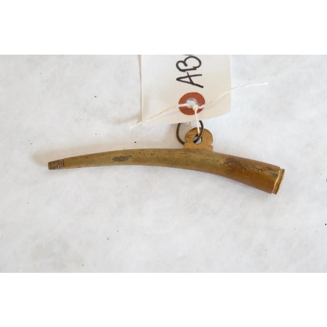 Metal Vintage African Decorative Bronze Horn For Sale - Image 7 of 8