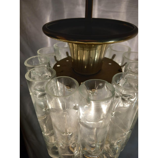 Metal Mid-Century Pendant with 12 Glass Tubes from Doria Leuchten, 1970s For Sale - Image 7 of 18