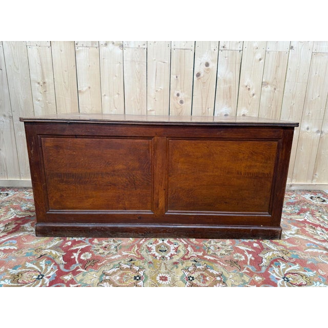 Brown Oak Shop Counter, 1890s For Sale - Image 8 of 8