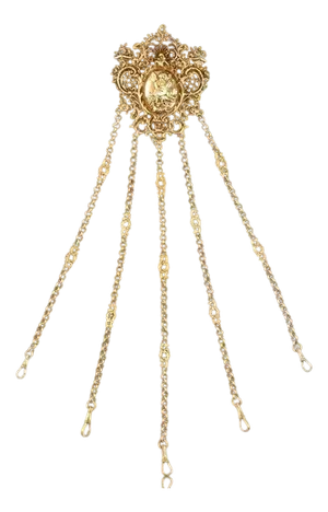 Antique Victorian Rococo Gilt Silver Chatelaine Decoration, 1860