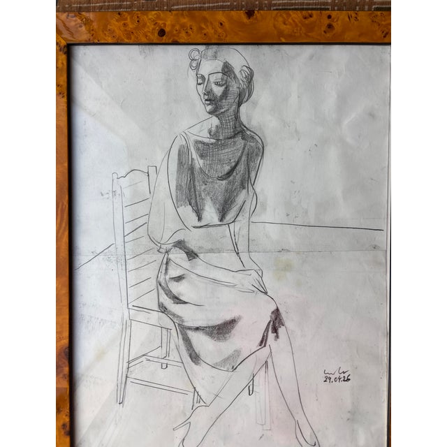 Plastic 2026 Luke Hannam Original Portrait of a Lady in Custom Frame For Sale - Image 7 of 11