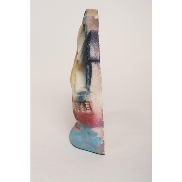Mid-Century Modern Vintage Painted Chalkware Carnival Chalk Clipper Ship Sculpture / Figurine For Sale - Image 3 of 11