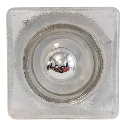 Space Age Glass Wall Lamp, Italy, 1970s For Sale