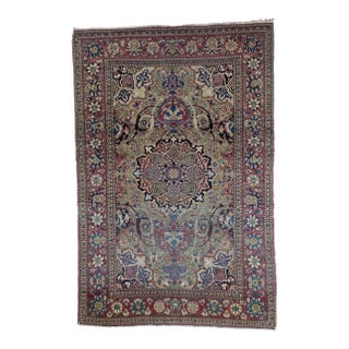 Fine Antique Persian Tehran Rug 4'6" X 6’10" For Sale