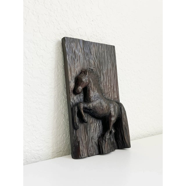 Bronze Vintage Cast Bronze Horse Wall Plaque, Signed For Sale - Image 8 of 8