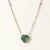 1990s 14k Gold 12.55 Carat Emerald Heart Shape Bezel Set Diamond Chain Necklace For Sale - Image 4 of 9