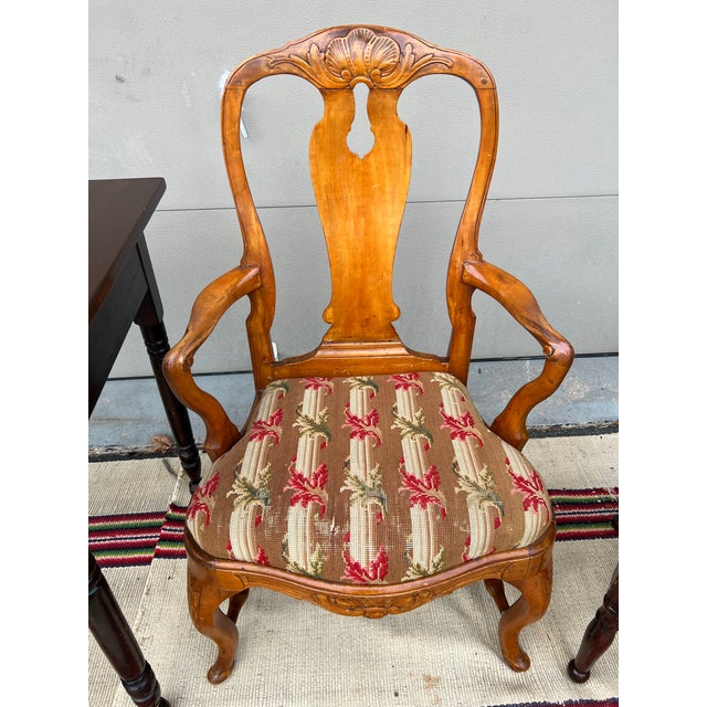 French Provincial Antique Country French Provincial Carved Armchair, 18th Century For Sale - Image 3 of 12