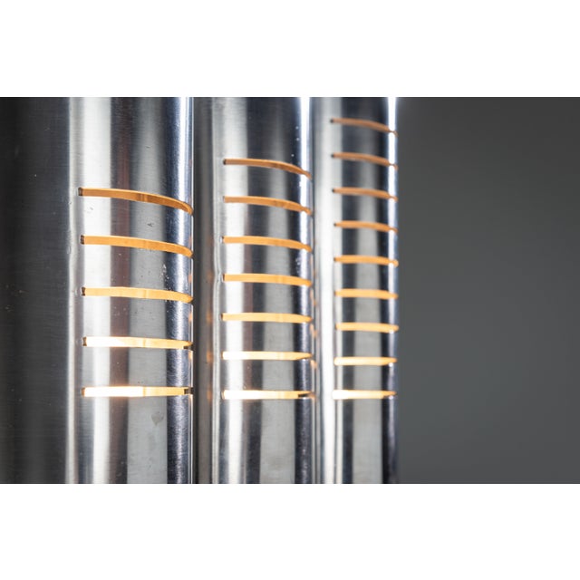 Triple Column Table Lamp in Stainless Steel attributed to Goffredo Reggiani, 1960s For Sale - Image 15 of 18