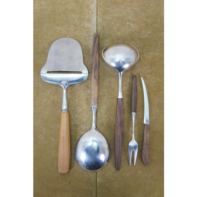 Mid 20th Century Mid 20th Century 42 Pc Tias Eckhoff Lundtofte Danish Modern Dansk Rosewood Flatware Silverware For Sale - Image 5 of 18