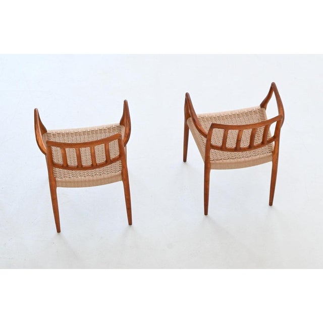 Model 66 Armchairs in Teak and Paper Cord by Niels Otto Moller J.L. Møllers, Denmark, 1974, Set of 4 For Sale - Image 12 of 18