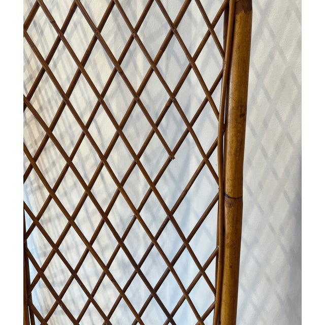 Vintage Rattan Folding Screen For Sale - Image 4 of 5